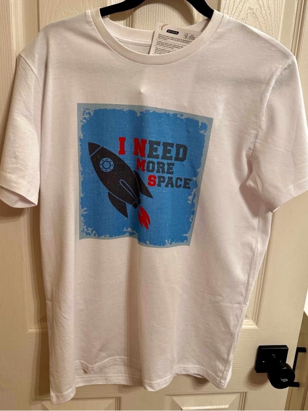 Manokhi White Graphic Tee "I Need More Space" US Size S